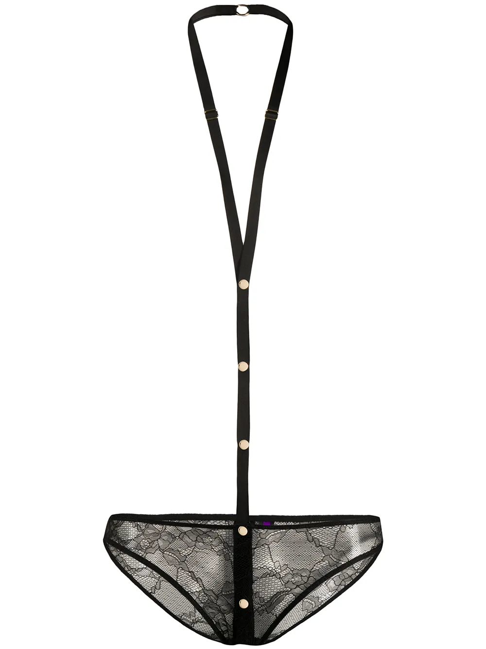 Кружевные трусы-брифы с портупеей Maison Close, черный 
Кружевные трусы-брифы с портупеей Maison Close, черный