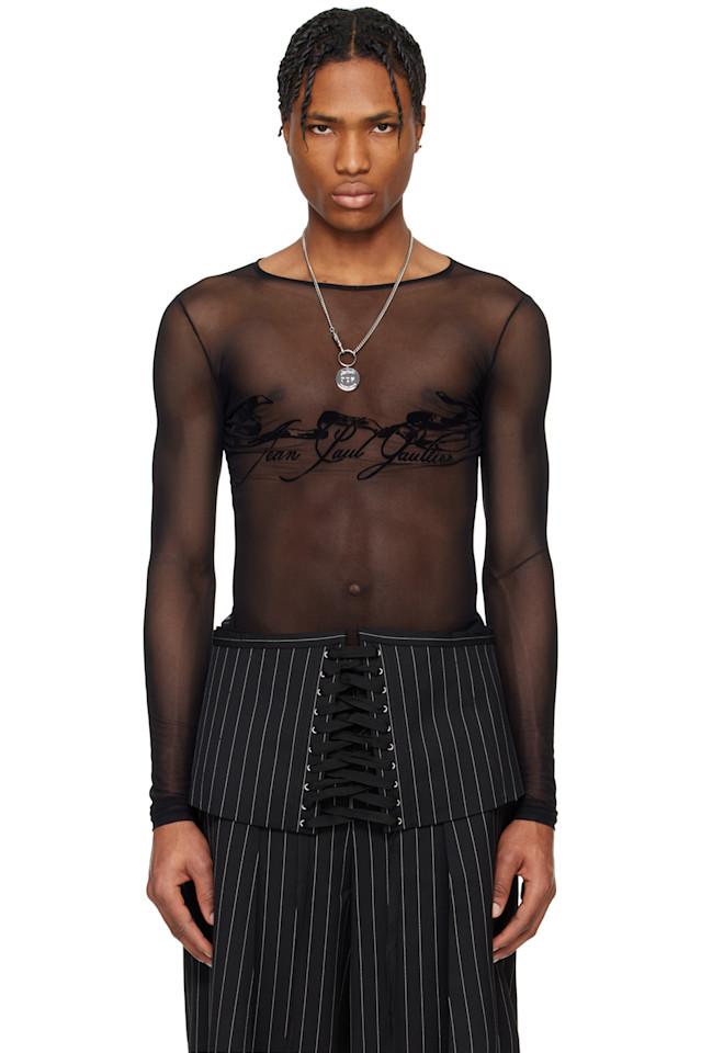 Флокированная футболка с тату-лентой Jean Paul Gaultier, черный
Флокированная футболка с тату-лентой Jean Paul Gaultier, черный