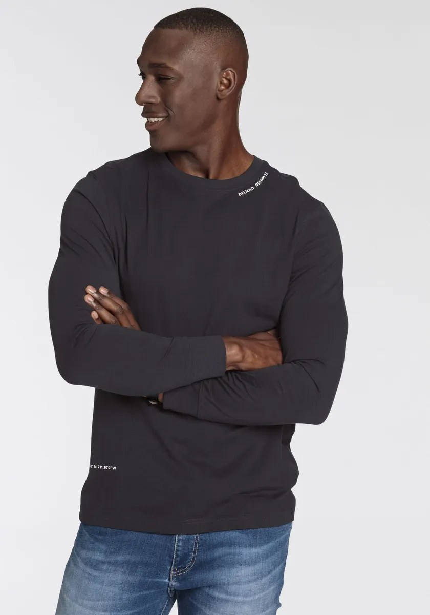 DELMAO рубашка с длинными рукавами, с принтами, синий 
DELMAO рубашка с длинными рукавами, с принтами, синий