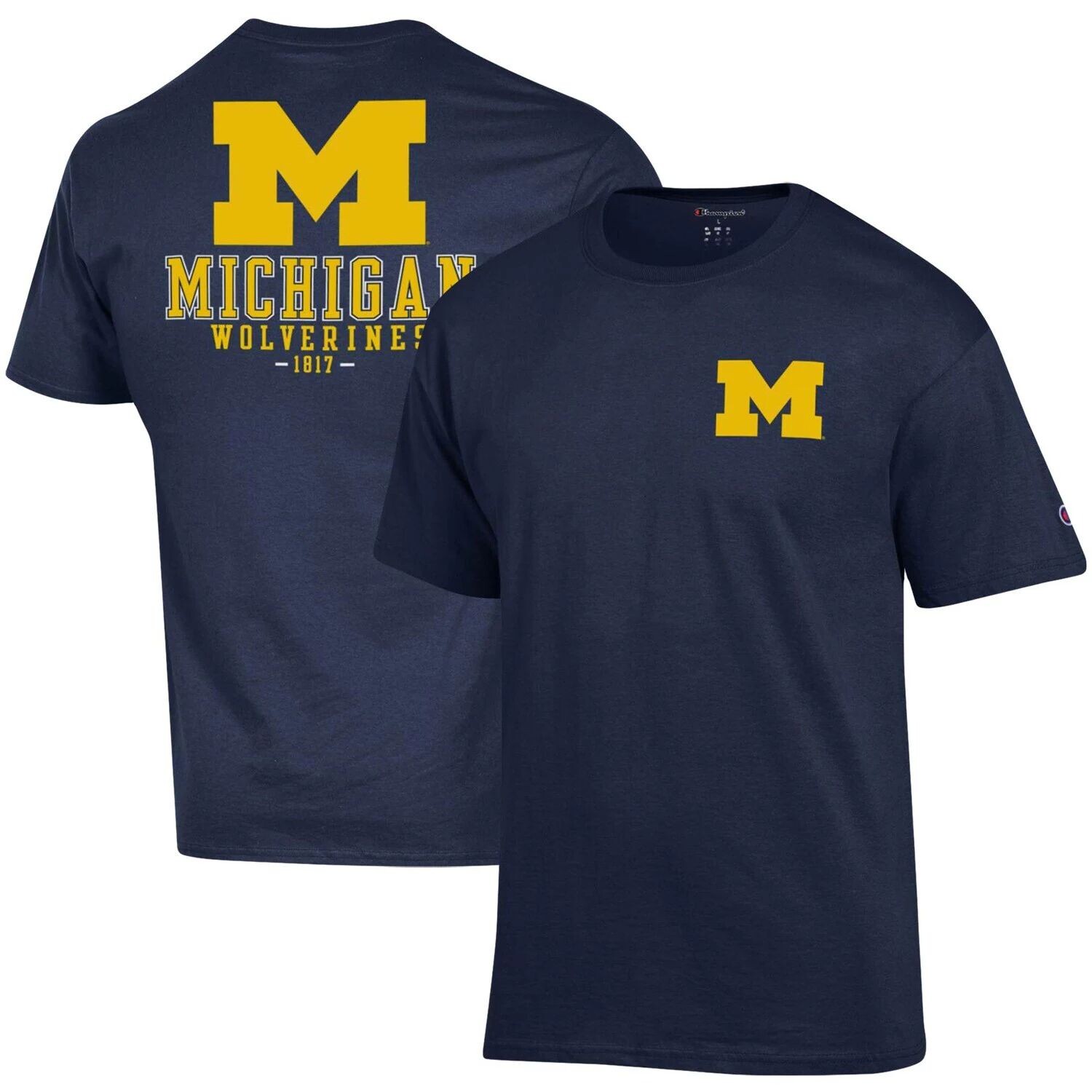 Мужская футболка Champion Navy Michigan Wolverines Stack 2-Hit
Мужская футболка Champion Navy Michigan Wolverines Stack 2-Hit