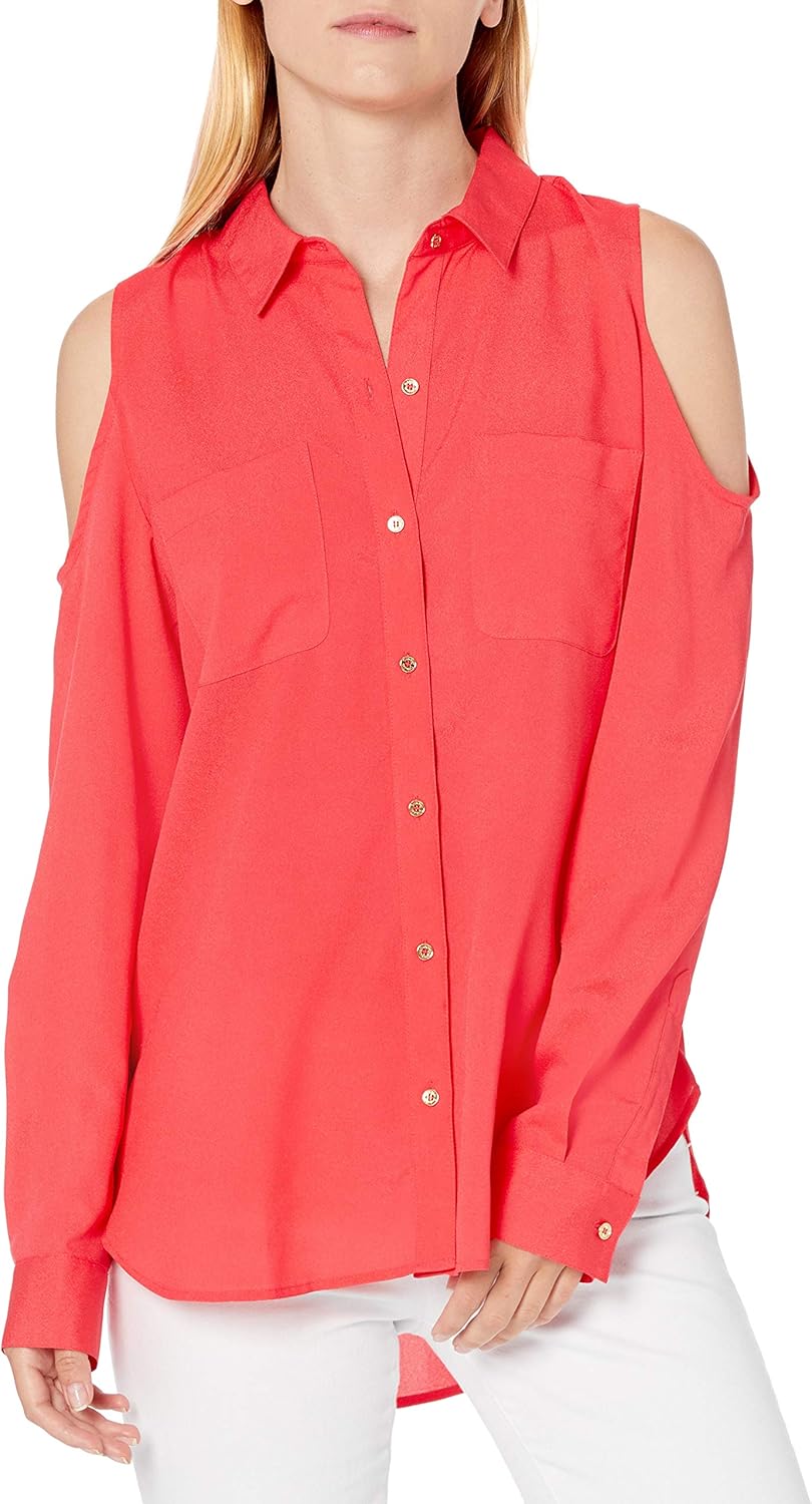 Женский топ Calvin Klein с длинными рукавами, открытыми плечами и застежкой на пуговицы, Watermelon
Женский топ Calvin Klein с длинными рукавами, открытыми плечами и застежкой на пуговицы, Watermelon