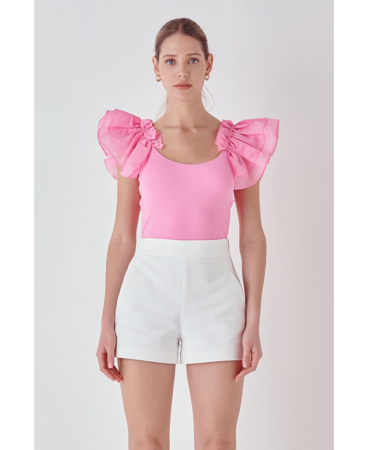 Женская рубашка с рюшами из органзы и вязаный верх endless rose, розовый
Женская рубашка с рюшами из органзы и вязаный верх endless rose, розовый