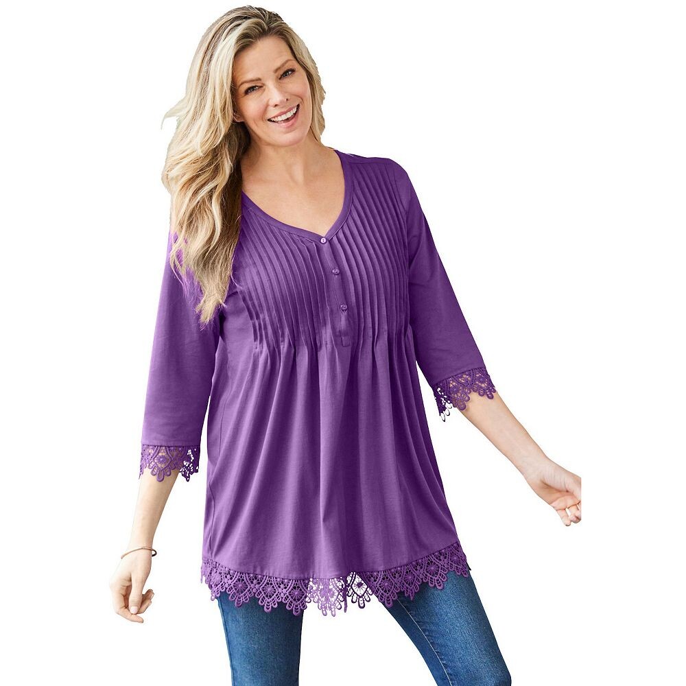 Женщина в женской тунике больших размеров с защипами и крючком Henley Woman Within, цвет Purple Orchid
Женщина в женской тунике больших размеров с защипами и крючком Henley Woman Within, цвет Purple Orchid