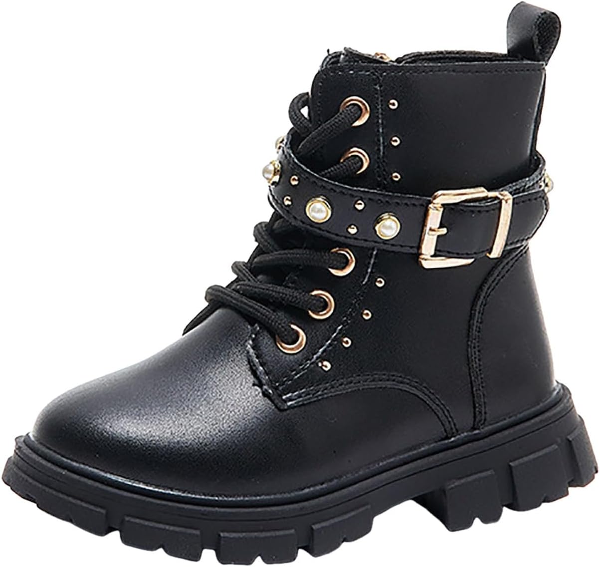 Ботинки для девочек Боевые ботинки на шнуровке с пряжкой и жемчугом, ботильоны на молнии сбоку, готические панк-ботинки с массивной подошвой, круглым носком, для платья, верховой езды, водонепроницаемые, противоскользящие для детей Generic, Blac...
Ботинки для девочек Боевые ботинки на шнуровке с пряжкой и жемчугом, ботильоны на молнии сбоку, готические панк-ботинки с массивной подошвой, круглым носком, для платья, верховой езды, водонепроницаемые, противоскользящие для детей Generic, Blac...