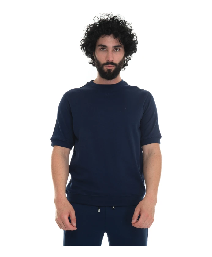 Толстовка с короткими рукавами и круглым вырезом из трикотажной ткани. Hindustrie, синий
Толстовка с короткими рукавами и круглым вырезом из трикотажной ткани. Hindustrie, синий