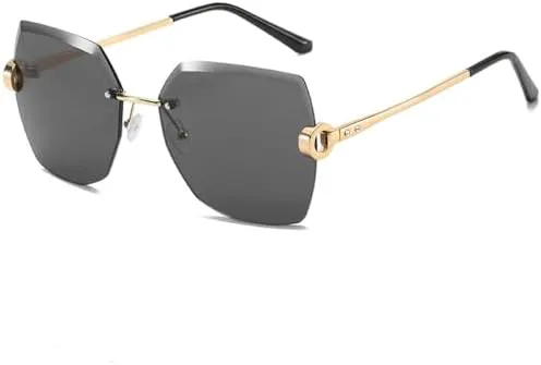 Квадратные винтажные солнцезащитные очки для женщин, без оправы, модные женские солнцезащитные очки с градиентным металлическим зеркальным покрытием MTZJH, Gold Gray
Квадратные винтажные солнцезащитные очки для женщин, без оправы, модные женские солнцезащитные очки с градиентным металлическим зеркальным покрытием MTZJH, Gold Gray