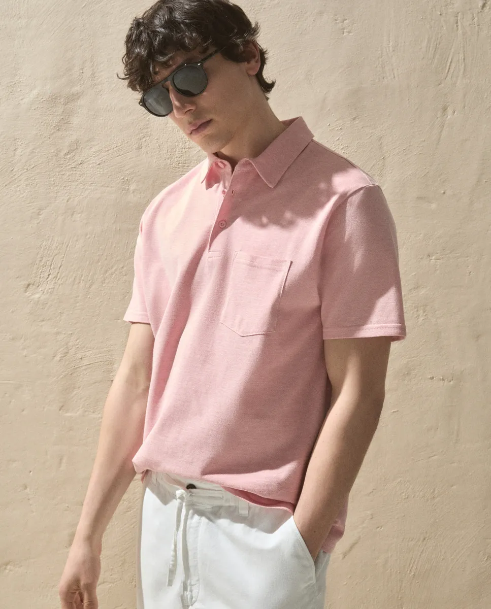 Мужская хлопковая рубашка-поло с короткими рукавами Dustin, розовый
Мужская хлопковая рубашка-поло с короткими рукавами Dustin, розовый