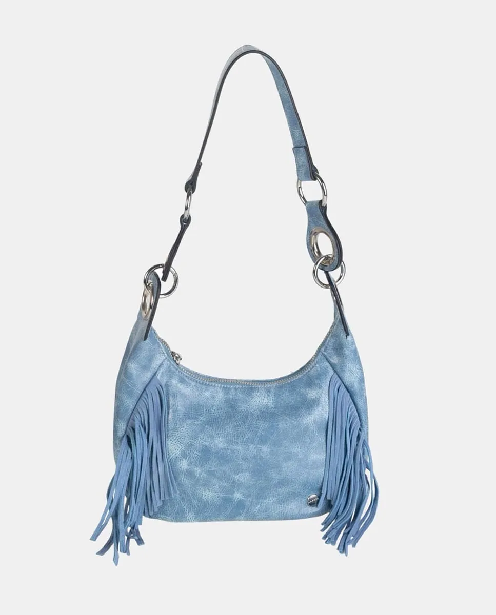 Сумка через плечо из стираного полиуретана с соответствующей замшевой бахромой спереди Volum, синий
Сумка через плечо из стираного полиуретана с соответствующей замшевой бахромой спереди Volum, синий