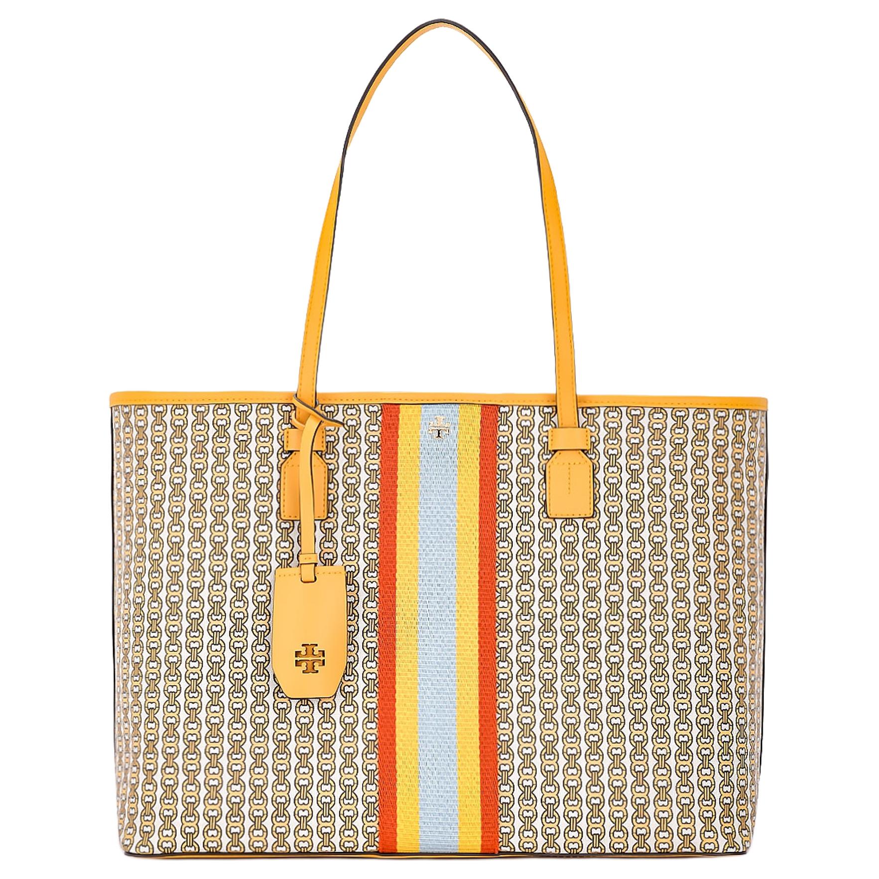 Tory Burch Женская сумка-шоппер, дамская сумочка, сумка через плечо Gemini Link из холста с покрытием, желтого цвета
Tory Burch Женская сумка-шоппер, дамская сумочка, сумка через плечо Gemini Link из холста с покрытием, желтого цвета