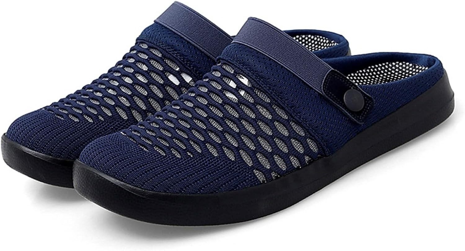 Садовые сабо ZWRXW для женщин и мужчин, унисекс, обувь без застежки, для улицы и пляжа, легкие дышащие сабо из сетки, удобные прогулочные мюли, противоскользящие, повседневные тапочки, водная обувь для бассейна, домашние тапочки, синий
Садовые сабо ZWRXW для женщин и мужчин, унисекс, обувь без застежки, для улицы и пляжа, легкие дышащие сабо из сетки, удобные прогулочные мюли, противоскользящие, повседневные тапочки, водная обувь для бассейна, домашние тапочки, синий