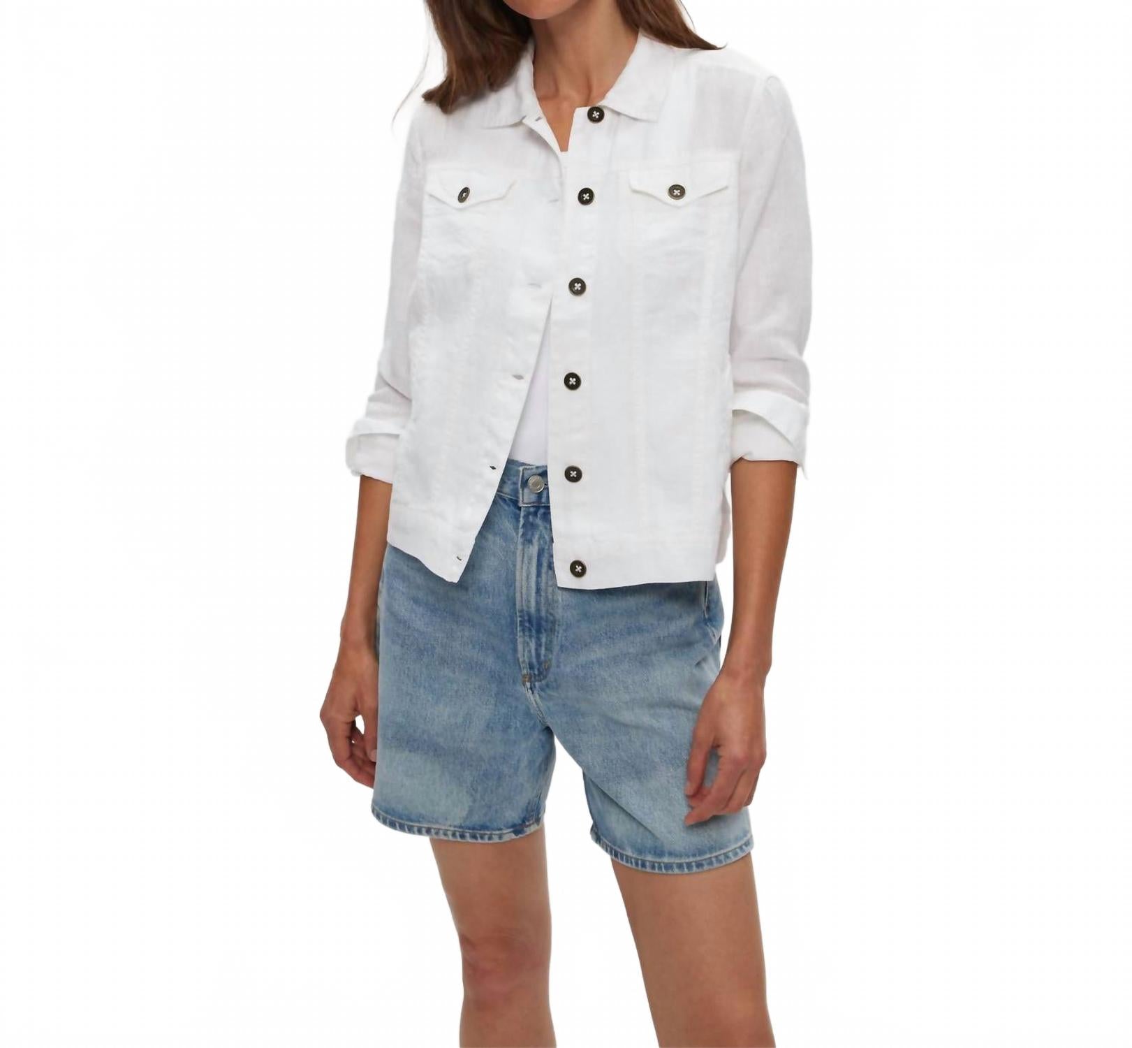 Джинсовая льняная куртка белого цвета Michael Stars, белый
Джинсовая льняная куртка белого цвета Michael Stars, белый