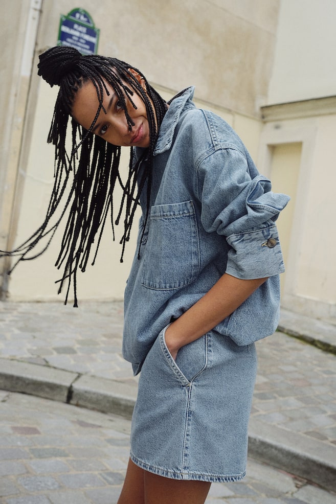 Мини-Юбка А-силуэта H&M, голубой
Мини-Юбка А-силуэта H&M, голубой