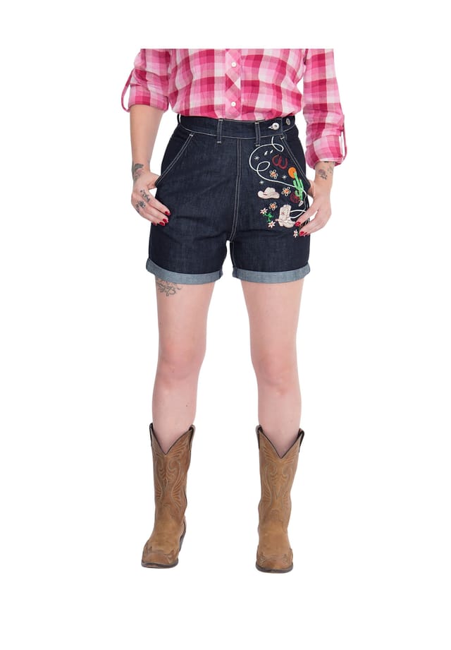 Джинсовые шорты с вышивкой в стиле вестерн Queen Kerosin, синий
Джинсовые шорты с вышивкой в стиле вестерн Queen Kerosin, синий