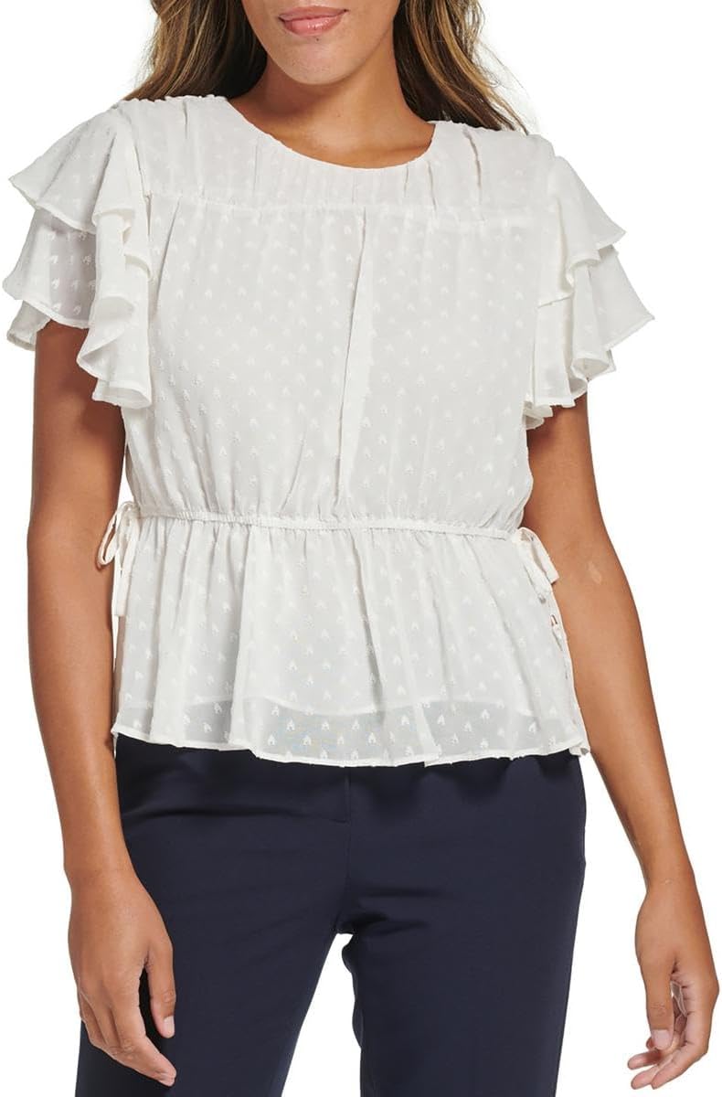 Женская блузка Clip-Dot с оборками Tommy Hilfiger, Ivory
Женская блузка Clip-Dot с оборками Tommy Hilfiger, Ivory