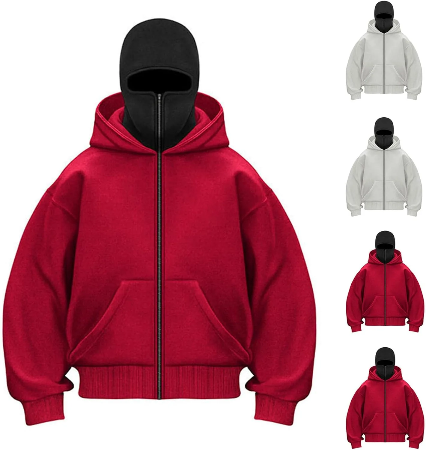 Мужской балаклава худи с двойным капюшоном и молнией, ветрозащитный
Мужской балаклава худи с двойным капюшоном и молнией, ветрозащитный