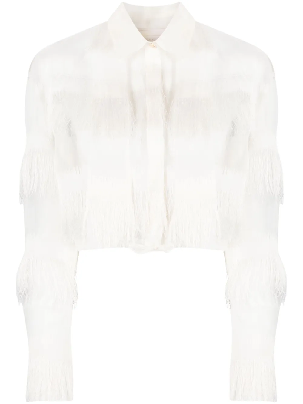 Полупрозрачная рубашка с бахромой Genny, белый
Полупрозрачная рубашка с бахромой Genny, белый