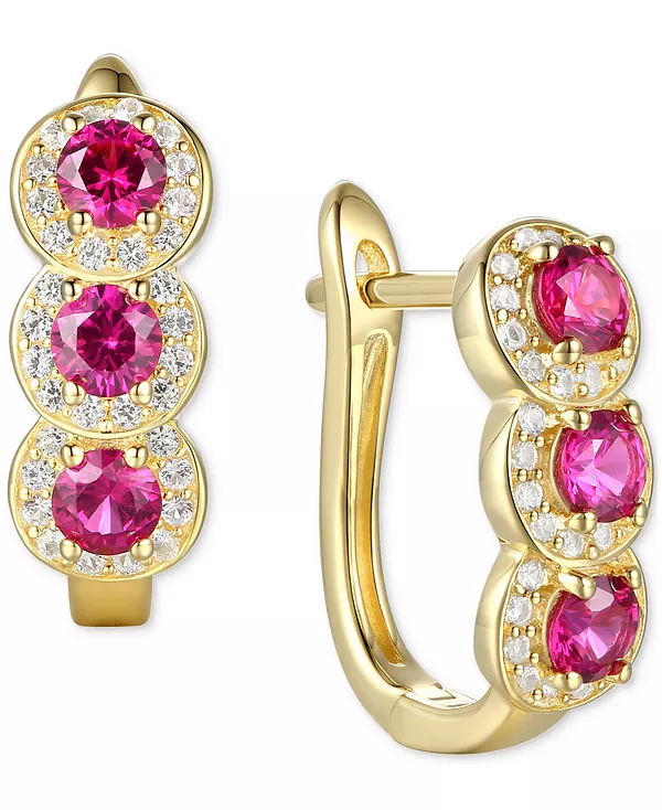 Серьги с тройным ореолом и застежкой-русалкой из серебра 14 карат с покрытием из розового золота (также с выращенными в лаборатории сапфирами и рубинами) Macy'S, ruby
Серьги с тройным ореолом и застежкой-русалкой из серебра 14 карат с покрытием из розового золота (также с выращенными в лаборатории сапфирами и рубинами) Macy'S, ruby