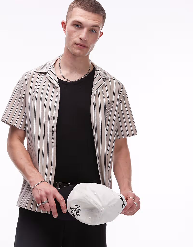 Рубашка Tommy Hilfiger с короткими рукавами в полоску бежевого цвета
Рубашка Tommy Hilfiger с короткими рукавами в полоску бежевого цвета