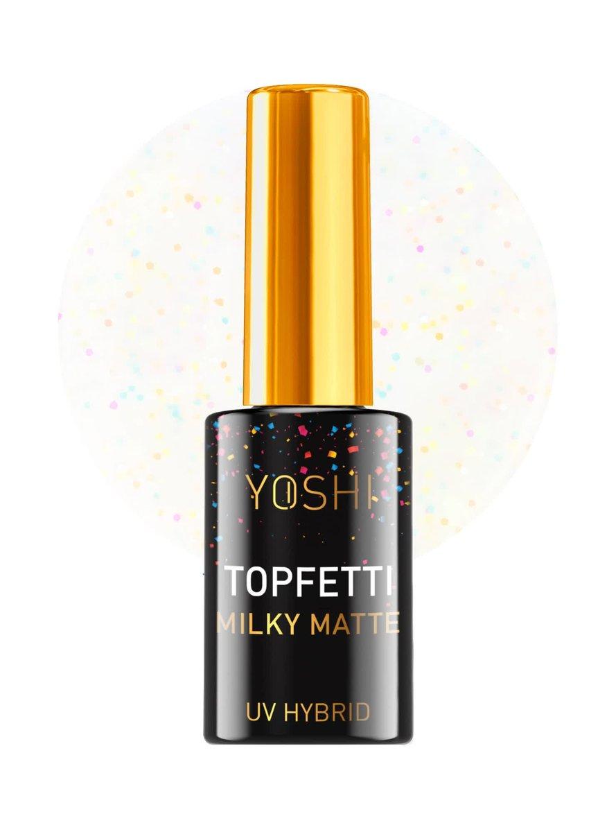 Yoshi, Topfetti Milky Matte Hybrid Top, 10 мл
Yoshi, Topfetti Milky Matte Hybrid Top, 10 мл