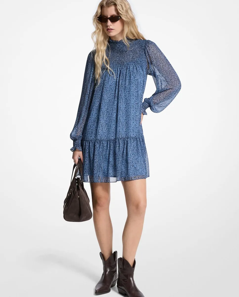 Легкое короткое платье из жоржета с принтом Michael Michael Kors, индиго
Легкое короткое платье из жоржета с принтом Michael Michael Kors, индиго