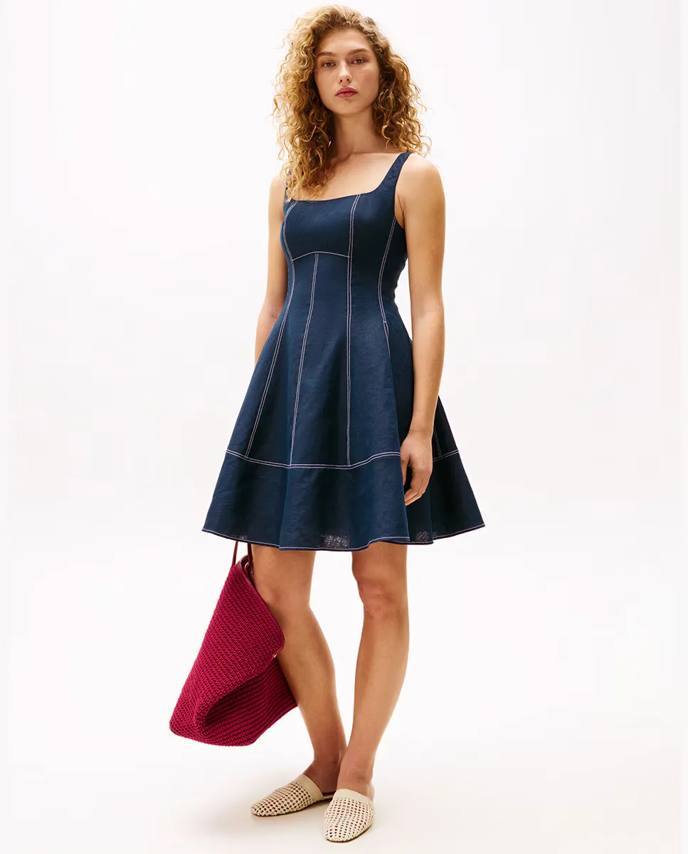 TH X SRG Короткое платье на бретелях Tommy Hilfiger, тёмно-синий 
TH X SRG Короткое платье на бретелях Tommy Hilfiger, тёмно-синий