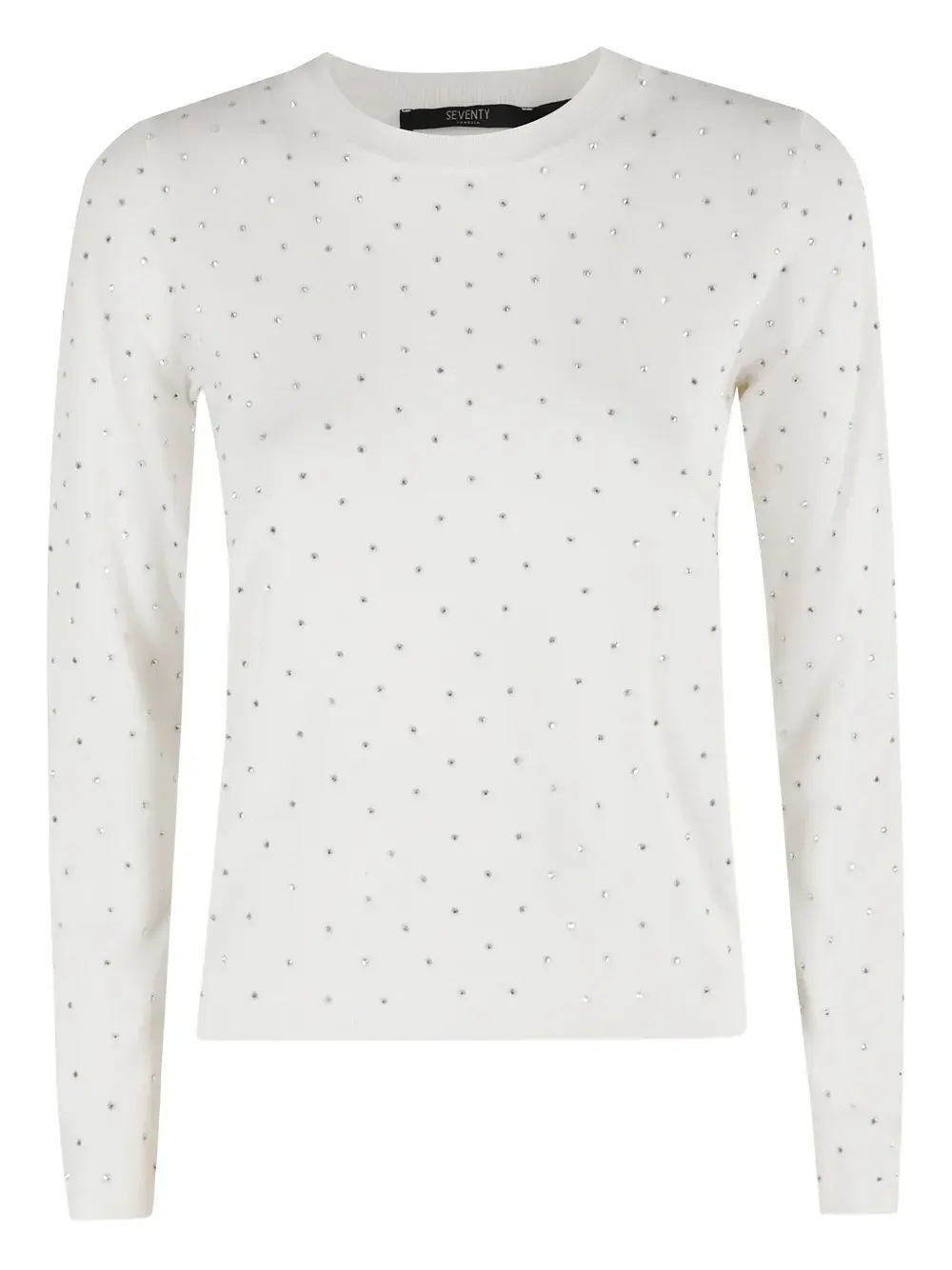 Свитер с круглым вырезом, украшенный кристаллами Seventy, белый
Свитер с круглым вырезом, украшенный кристаллами Seventy, белый