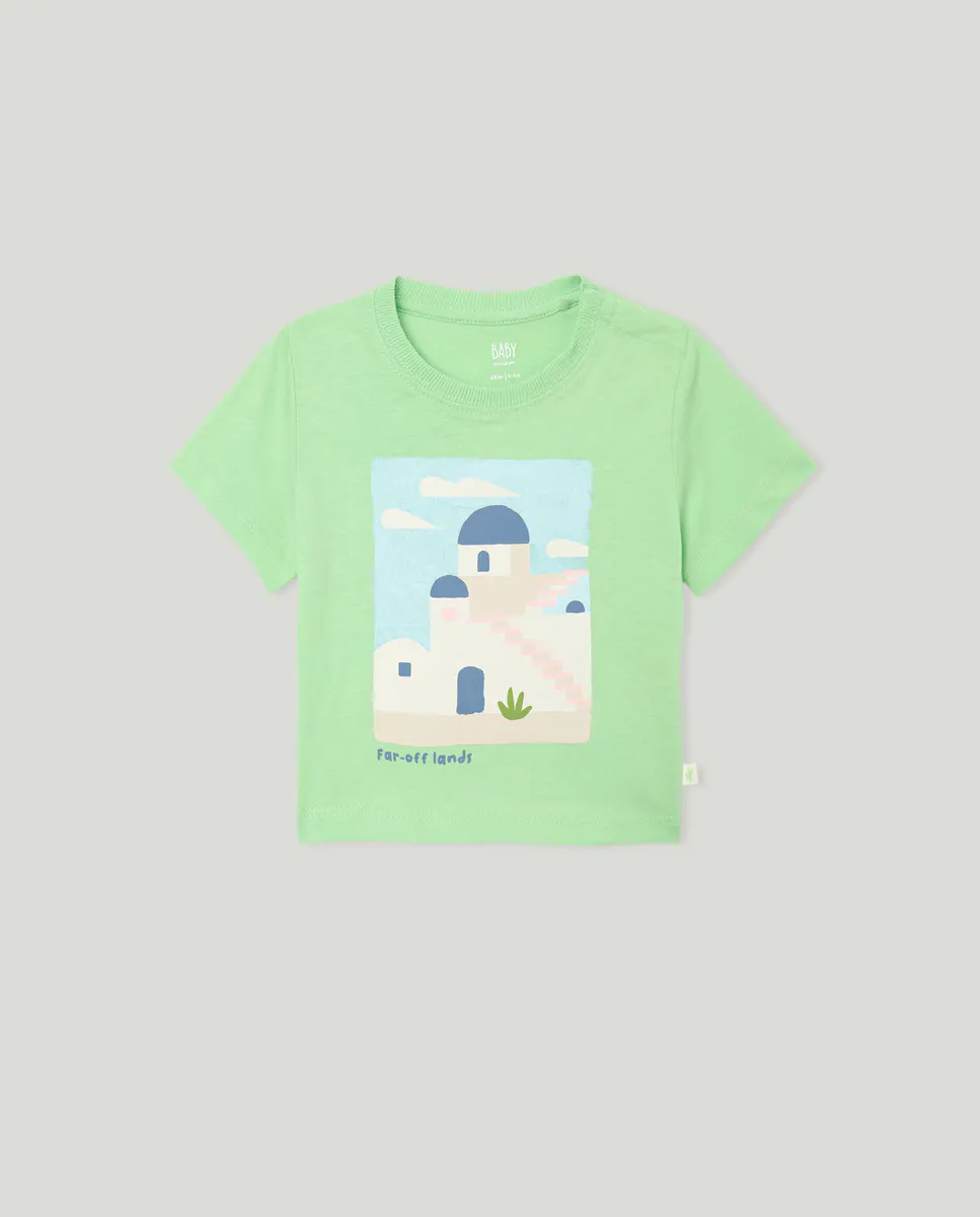 Детская футболка с короткими рукавами и принтом Baby El Corte Inglés, светло-зеленый 
Детская футболка с короткими рукавами и принтом Baby El Corte Inglés, светло-зеленый
