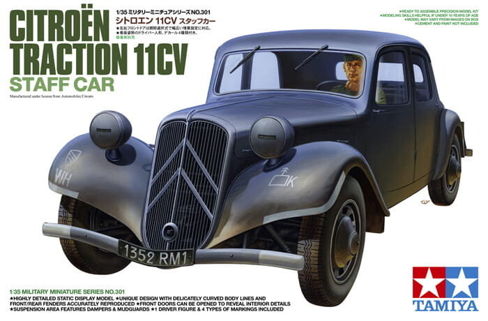 Tamiya 35301 1:35 Citroën Traction 11Cv Штатный автомобиль
Tamiya 35301 1:35 Citroën Traction 11Cv Штатный автомобиль