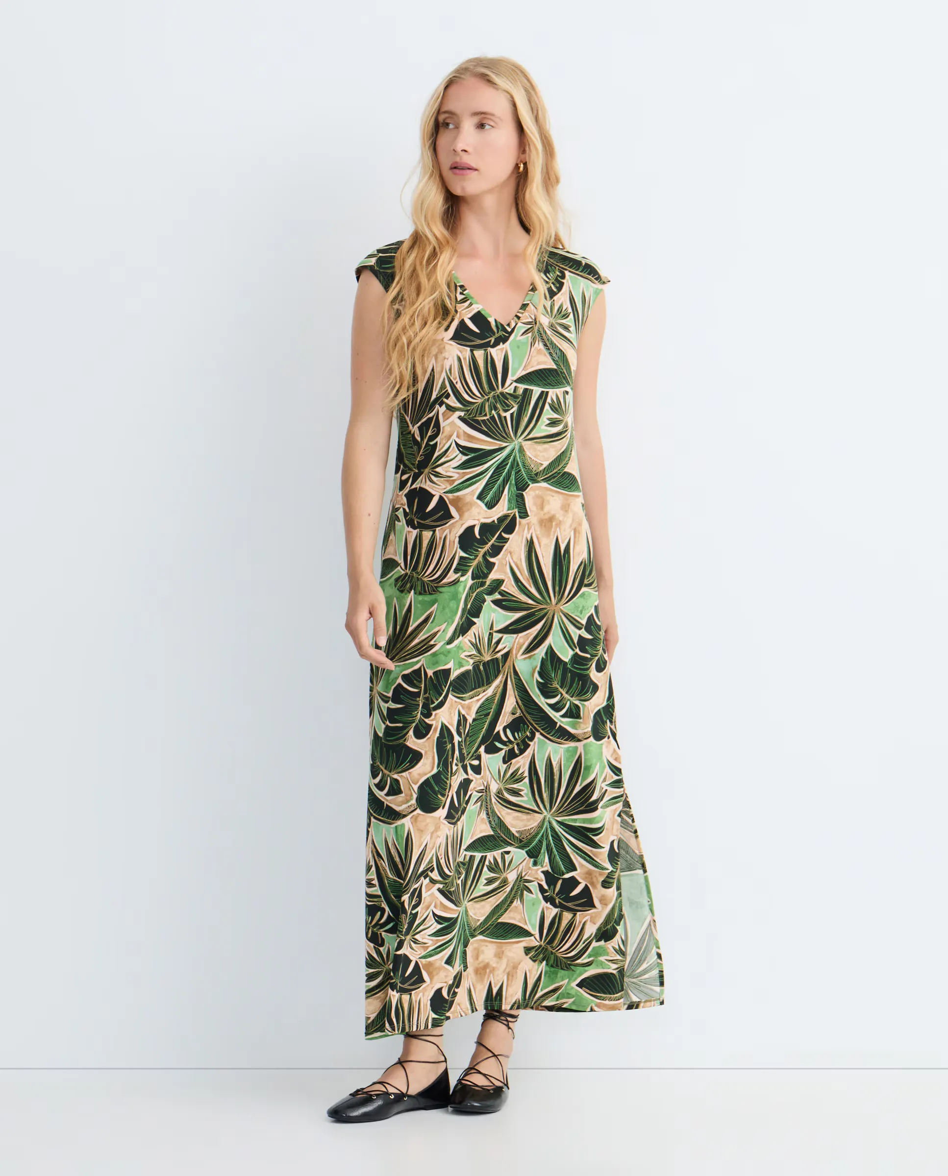 Длинное платье без рукавов с принтом Zermatt, зеленый
Длинное платье без рукавов с принтом Zermatt, зеленый