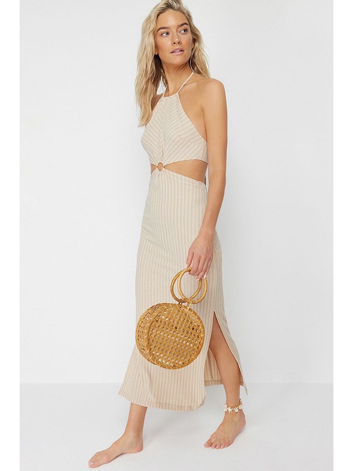 Длинное платье trendyol, бежевый 
Длинное платье trendyol, бежевый