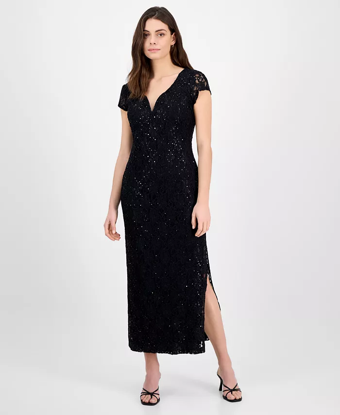 Вечернее платье Petite Sequined Lace Column Gown с кружевом и пайетками Connected, черный
Вечернее платье Petite Sequined Lace Column Gown с кружевом и пайетками Connected, черный