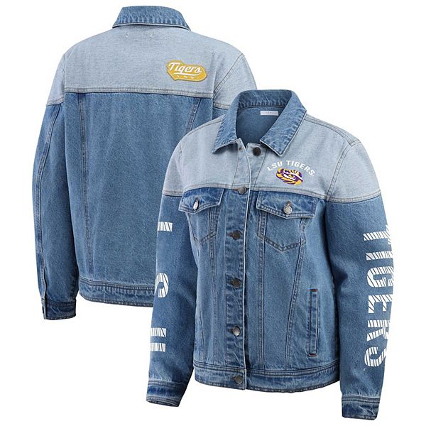 Женская джинсовая куртка lsu tigers с контрастными рукавами на пуговицах Wear By Erin Andrews
Женская джинсовая куртка lsu tigers с контрастными рукавами на пуговицах Wear By Erin Andrews