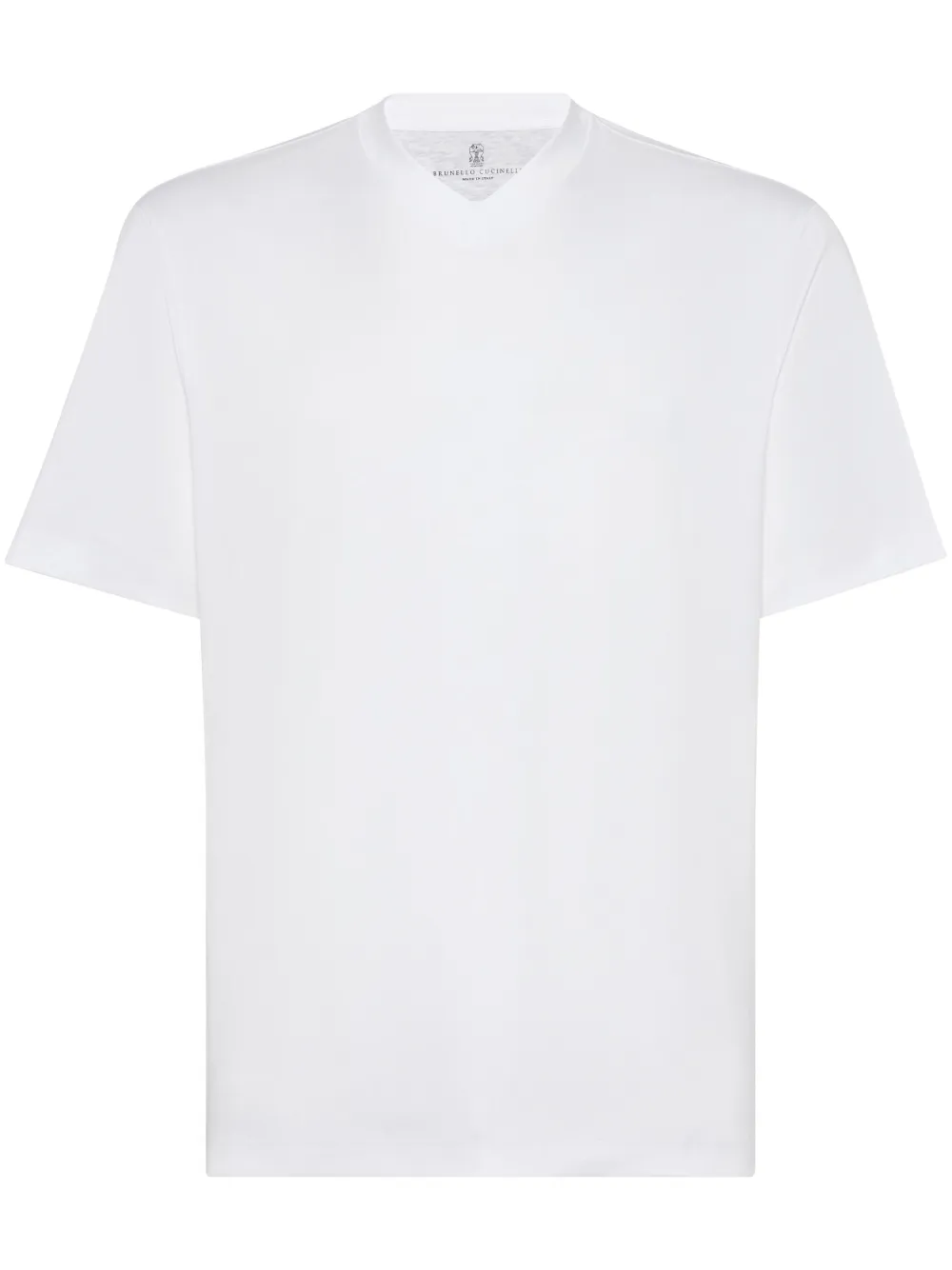 Футболка с V-образным вырезом Brunello Cucinelli, белый 
Футболка с V-образным вырезом Brunello Cucinelli, белый