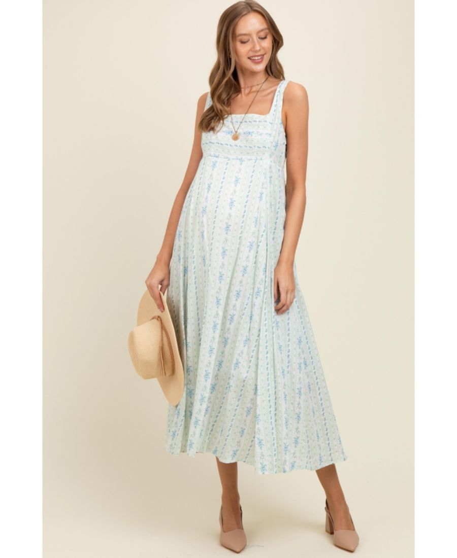 Платье-макси для беременных, светло-голубое, из хлопка, с цветочным принтом, квадратным вырезом и без рукавов Pinkblush, Light blue
Платье-макси для беременных, светло-голубое, из хлопка, с цветочным принтом, квадратным вырезом и без рукавов Pinkblush, Light blue