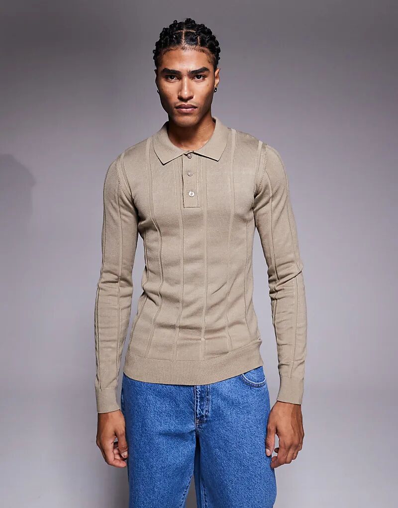 Трикотажное поло River Island Muscle Fit в рубчик цвета «камень»
Трикотажное поло River Island Muscle Fit в рубчик цвета «камень»