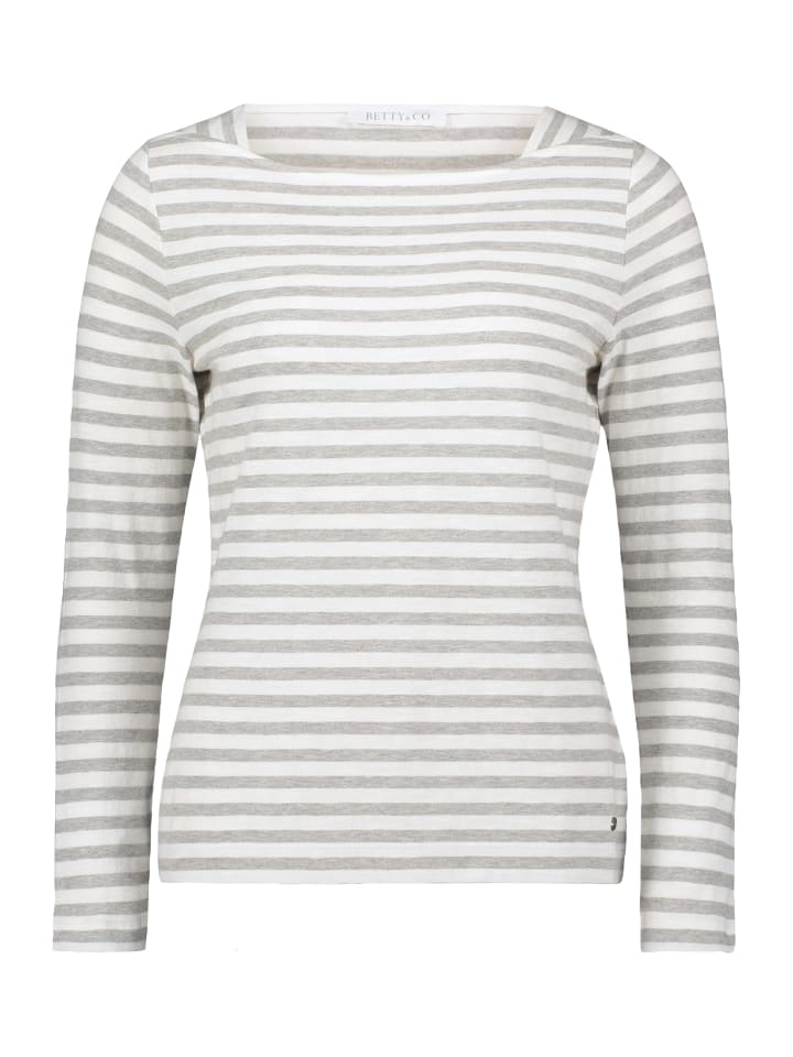 Полосатая рубашка с вырезом-лодочкой в белом/сером цвете BETTY & CO
Полосатая рубашка с вырезом-лодочкой в белом/сером цвете BETTY & CO