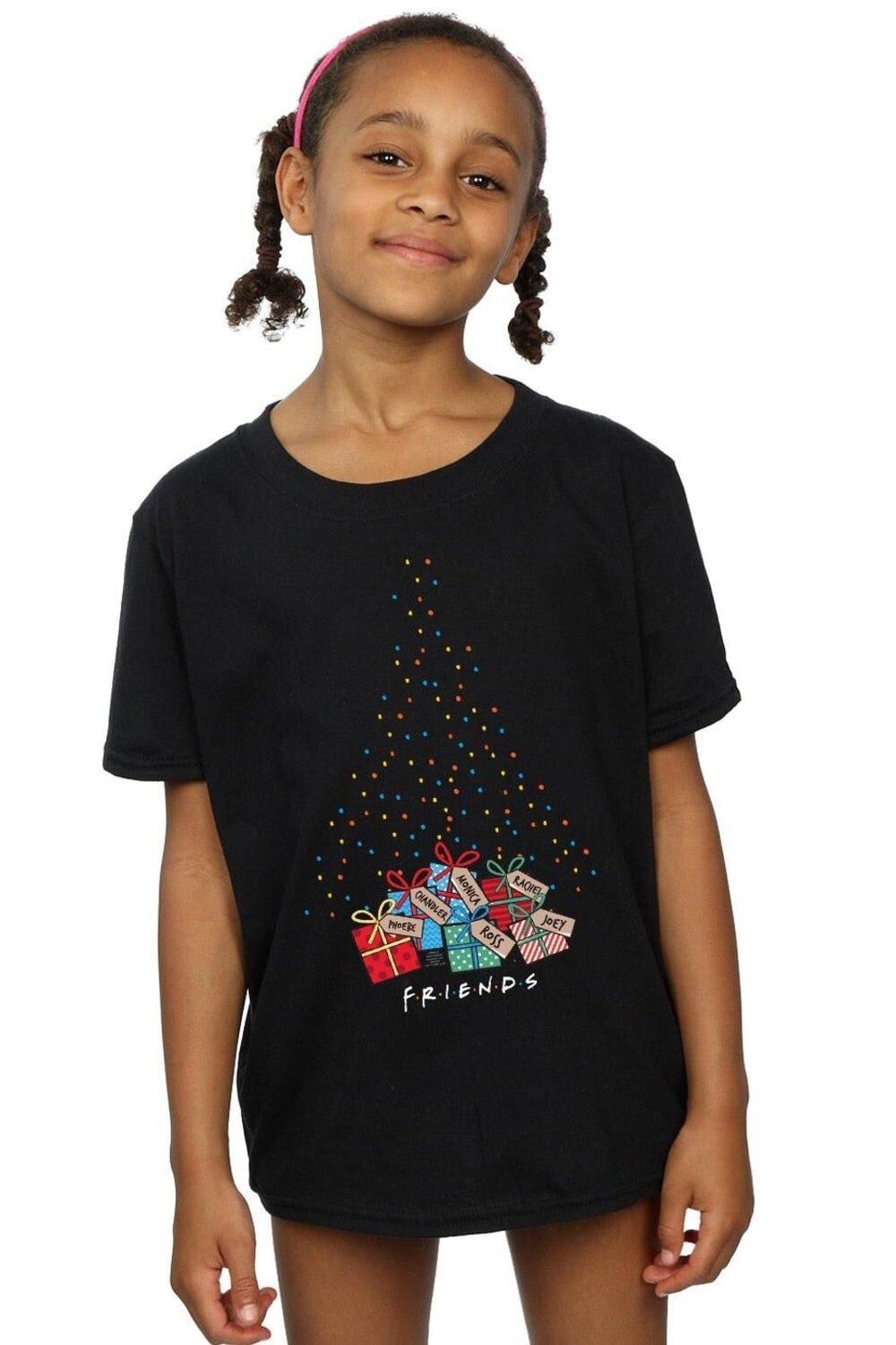 Хлопковая футболка с рождественскими елочными огнями Friends, черный
Хлопковая футболка с рождественскими елочными огнями Friends, черный