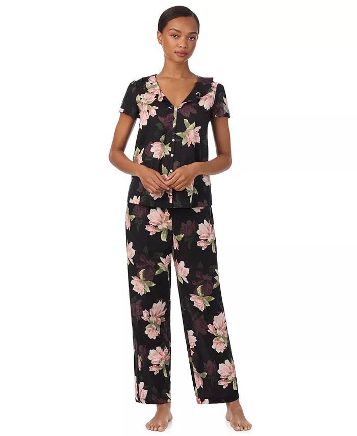 Женский пижамный комплект с рукавами-крылышками Lauren Ralph Lauren, черный 
Женский пижамный комплект с рукавами-крылышками Lauren Ralph Lauren, черный