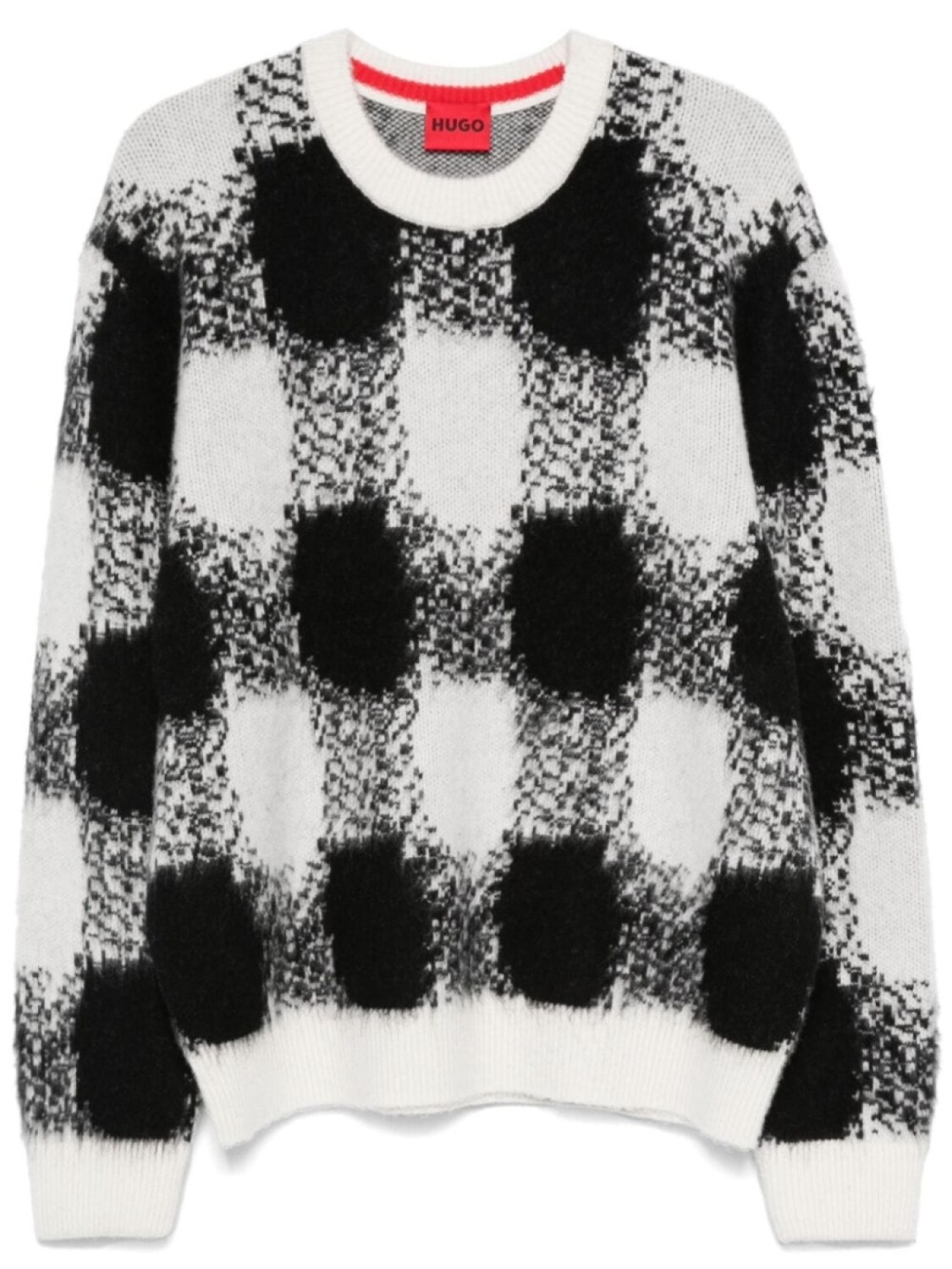 Клетчатый жаккардовый свитер HUGO, белый
Клетчатый жаккардовый свитер HUGO, белый