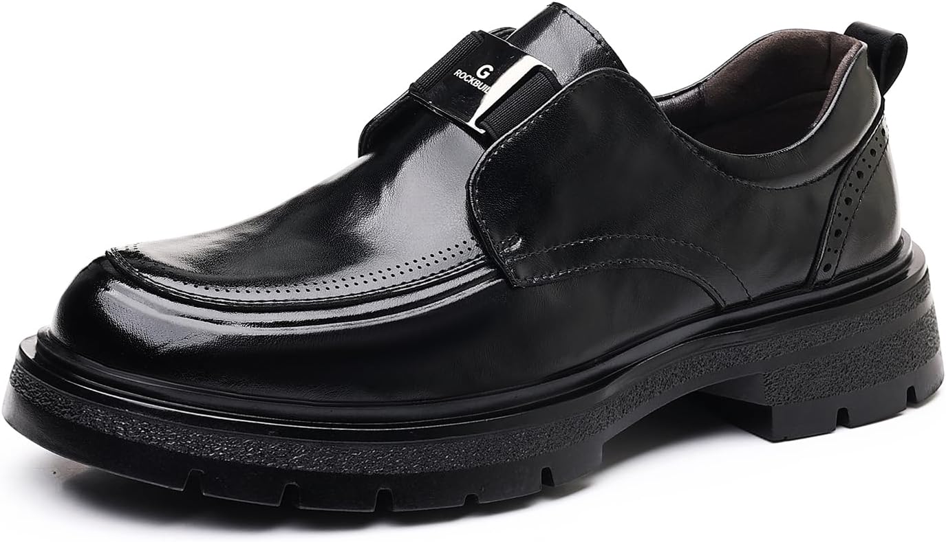 Мужские кожаные оксфорды на платформе с круглым носком, без шнурков, с модной металлической отделкой, деловые лоферы, повседневная и формальная обувь для работы и вождения Meixi Mobile, черный
Мужские кожаные оксфорды на платформе с круглым носком, без шнурков, с модной металлической отделкой, деловые лоферы, повседневная и формальная обувь для работы и вождения Meixi Mobile, черный