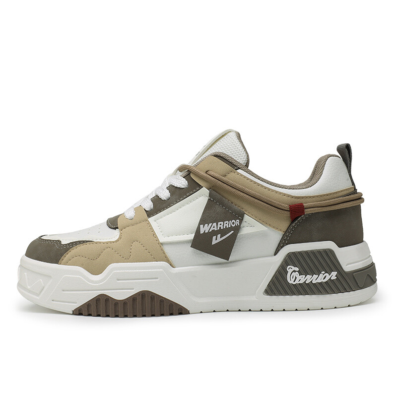 Кроссовки WARRIOR Skateboarding Shoes Men Low-top Brown/khaki, белый 
Кроссовки WARRIOR Skateboarding Shoes Men Low-top Brown/khaki, белый