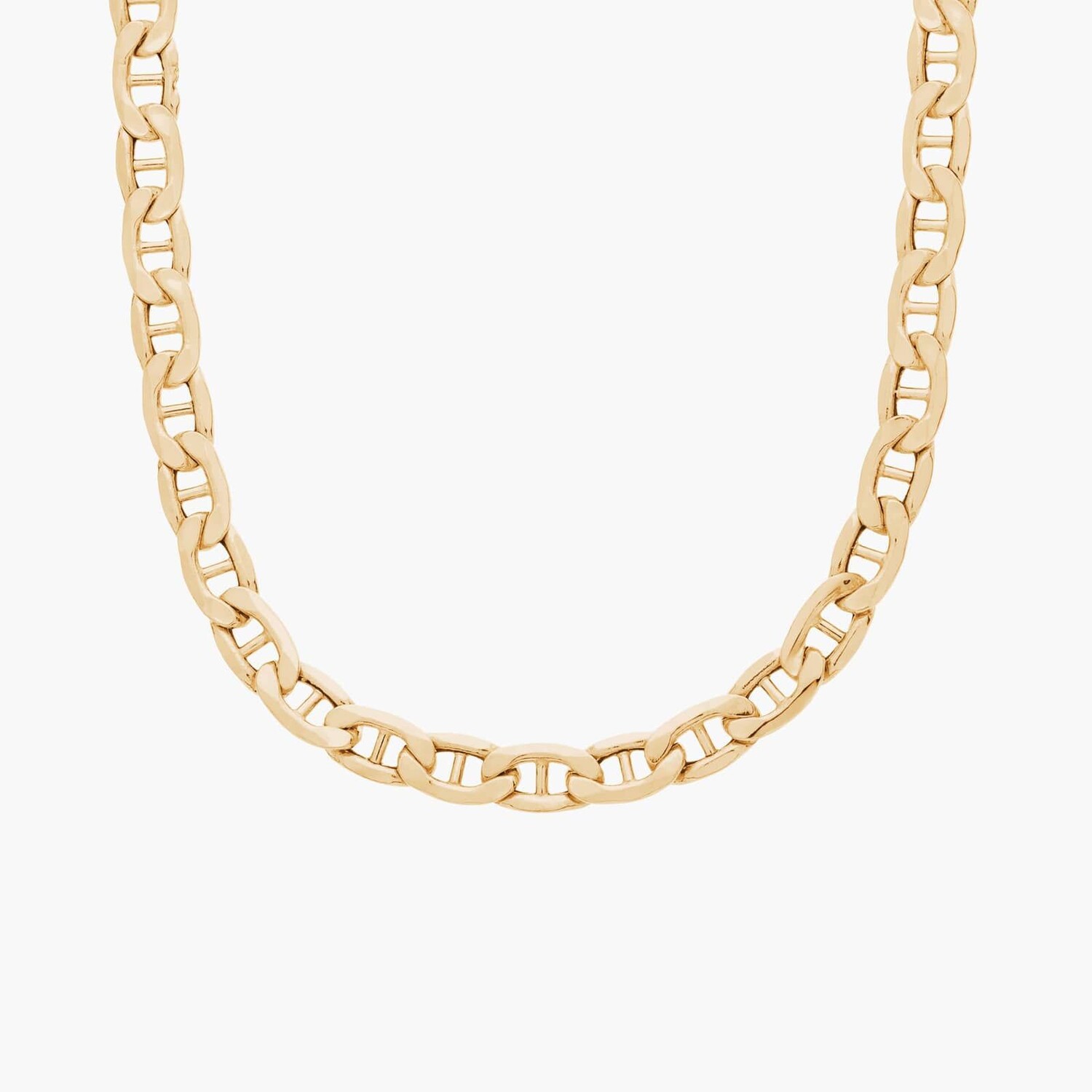 24-дюймовая полированная якорная цепь из 14-каратного желтого золота (3,8 мм) Blue Nile