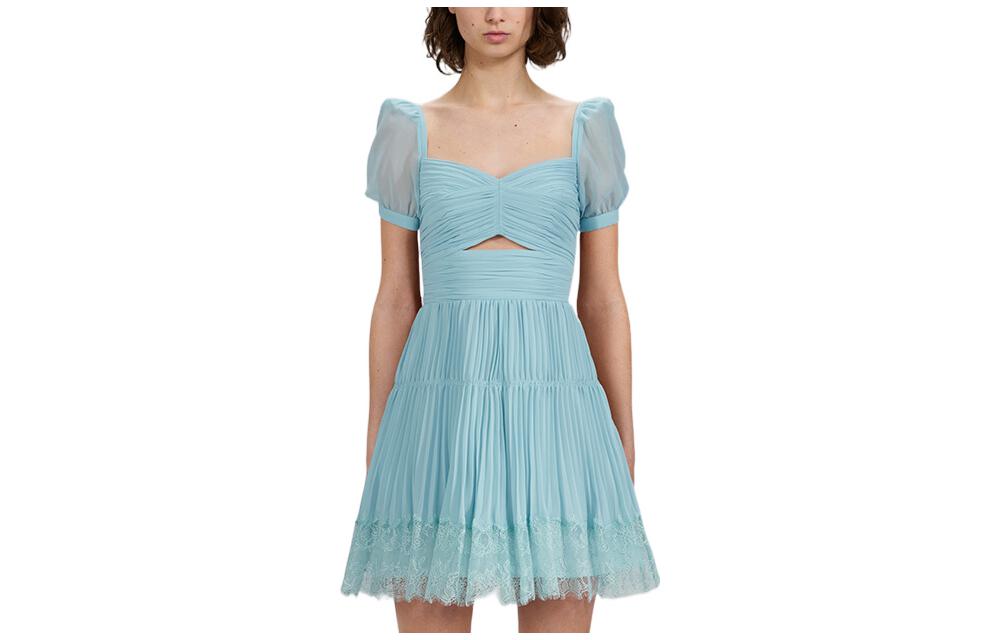 Платье мини с кружевной отделкой и плиссировкой Self-portrait, синий
Платье мини с кружевной отделкой и плиссировкой Self-portrait, синий