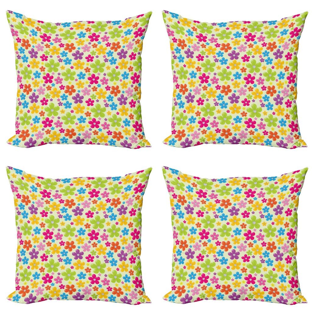 ABAKUHAUS Colorful Набор чехлов для подушек (4 предмета), цветы хиппи шестидесятых годов, современная двусторонняя цифровая печать, 40 см x 40 см, разноцветные
ABAKUHAUS Colorful Набор чехлов для подушек (4 предмета), цветы хиппи шестидесятых годов, современная двусторонняя цифровая печать, 40 см x 40 см, разноцветные