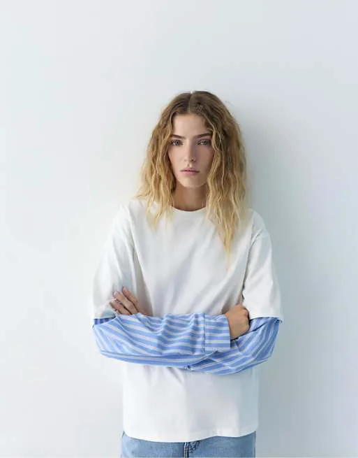 Песочная футболка с двойными рукавами Pull&Bear Contrast, Бежевый, Песочная футболка с двойными рукавами Pull&Bear Contrast
Песочная футболка с двойными рукавами Pull&Bear Contrast, Бежевый, Песочная футболка с двойными рукавами Pull&Bear Contrast