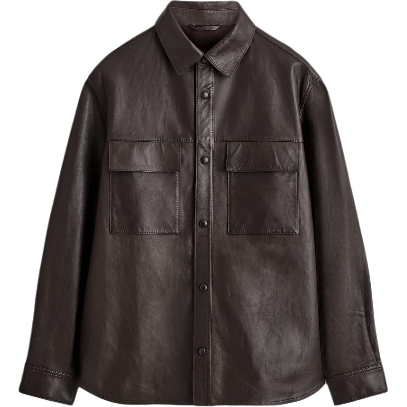 COS Кожаная куртка мужская темно-коричневая с лацканом Moderate
COS Кожаная куртка мужская темно-коричневая с лацканом Moderate
