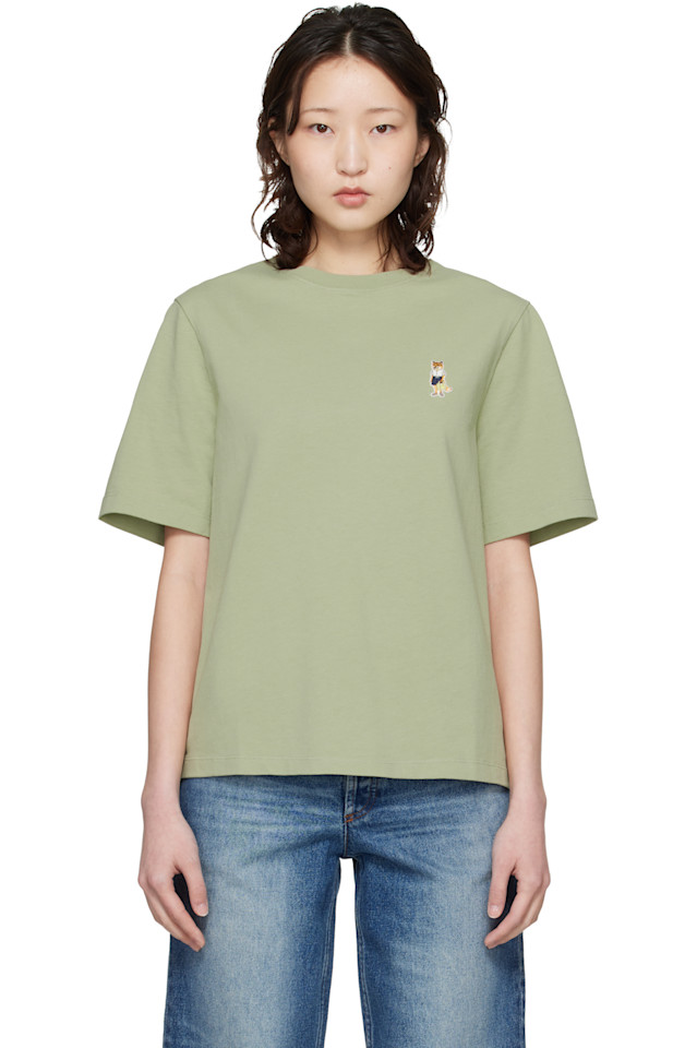 Maison Kitsuné Зеленая футболка с изображением лисы для комфорта
Maison Kitsuné Зеленая футболка с изображением лисы для комфорта