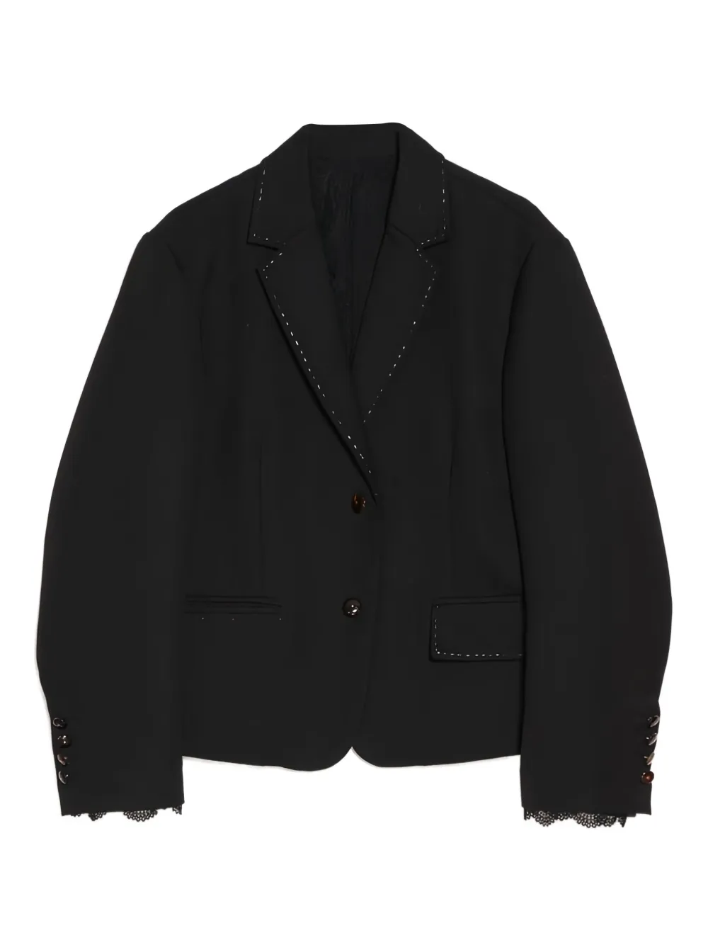 Пиджак на пуговицах с кружевной отделкой Renli Su, черный
Пиджак на пуговицах с кружевной отделкой Renli Su, черный