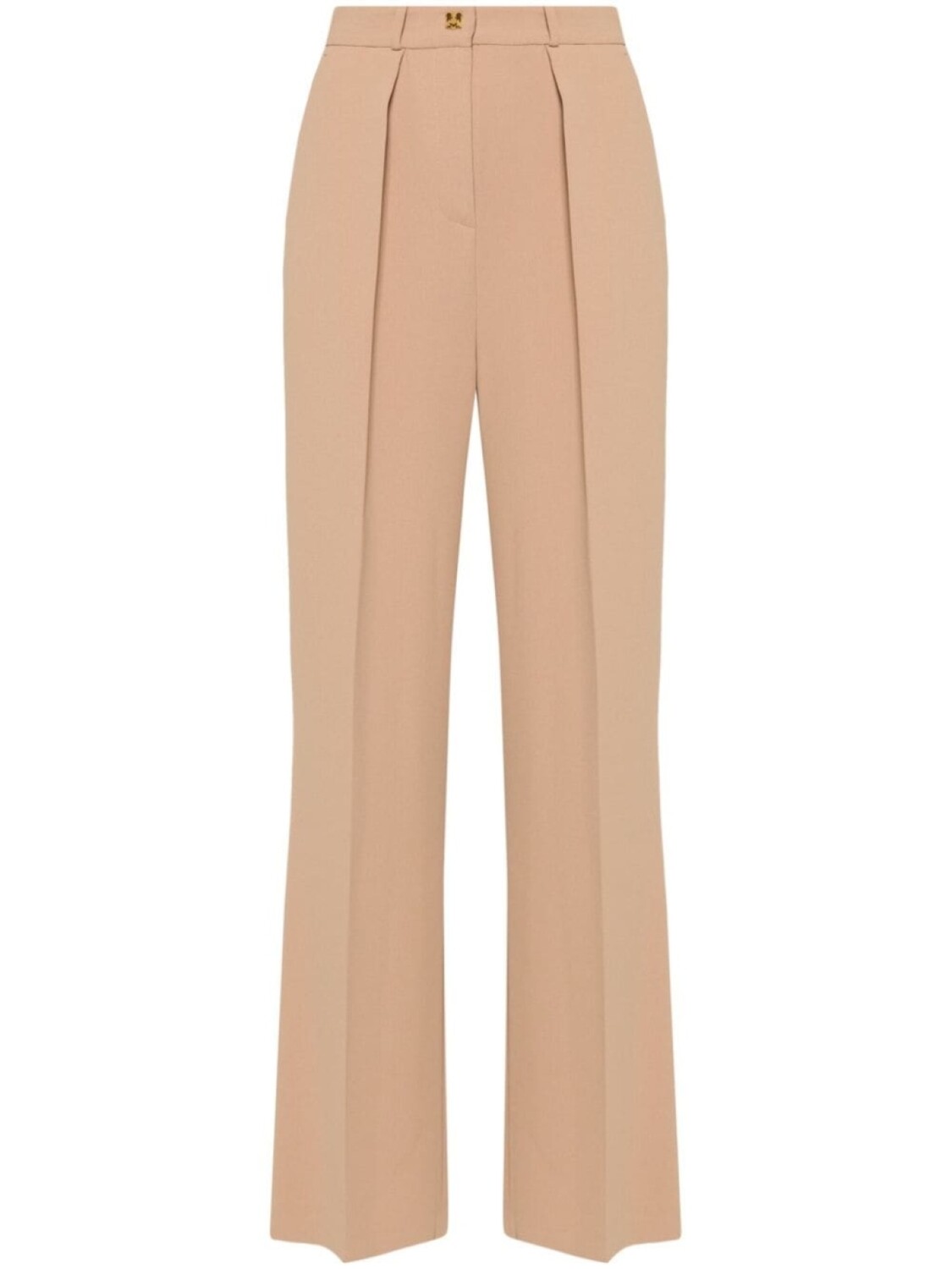 Elisabetta Franchi креповые прямые брюки с эмблемой, коричневый 
Elisabetta Franchi креповые прямые брюки с эмблемой, коричневый