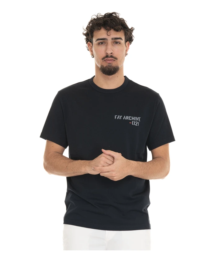 Хлопковая футболка с короткими рукавами и логотипом Fay, синий
Хлопковая футболка с короткими рукавами и логотипом Fay, синий